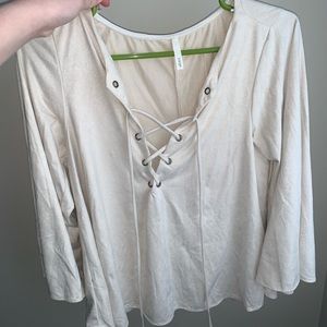 Cream Suede long sleeve from lord and Taylor